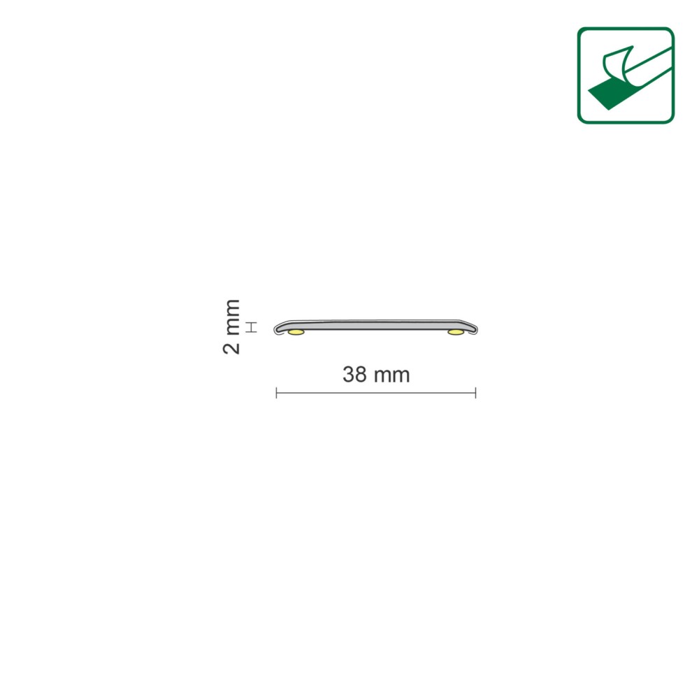WRG1 1800mm Flat Adhesive Profile P19 Pearl Grey
