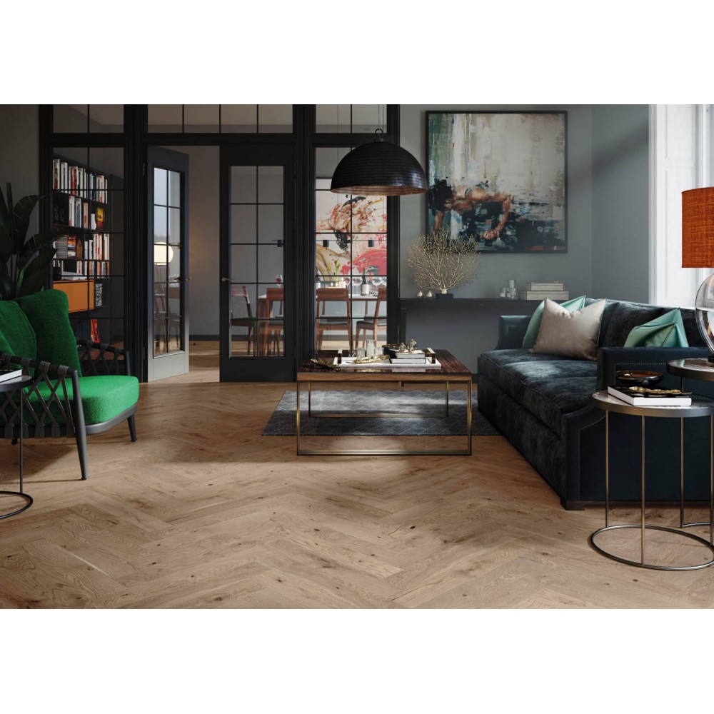 110 X 14 X 660mm Barista Herringbone Oak Frappe - 0.50M2 PK