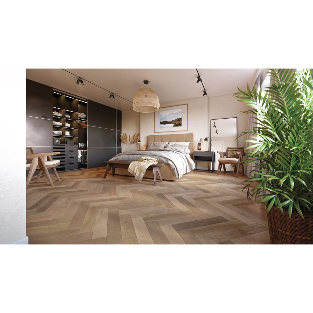 120 X 18 X 600mm Herringbone Abbey Oak - 0.72M2 PK